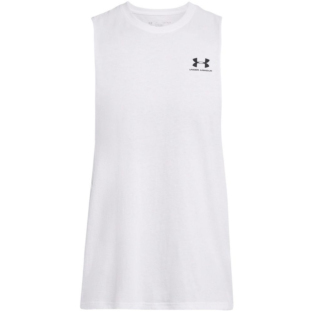 LEFT CHEST CUT OFF TANK-WHT