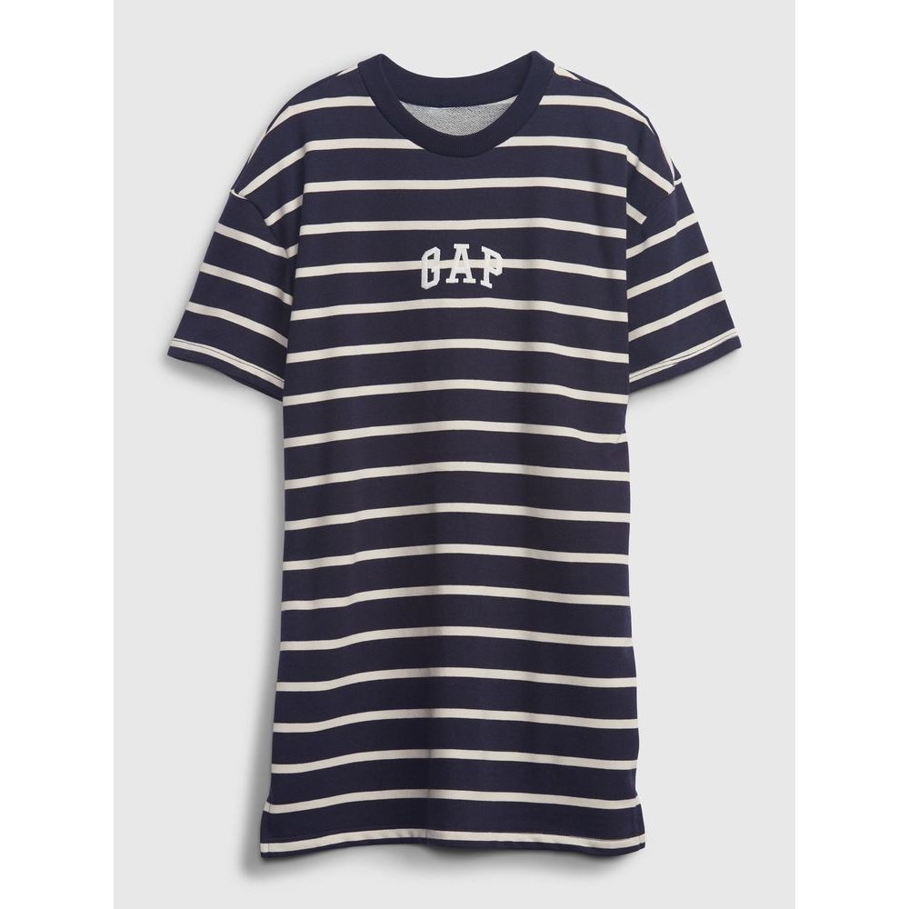 576092-01 Dětské pruhované šaty Tmavě modrá