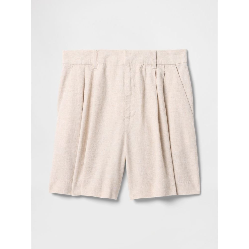 Lněné kraťasy Béžová