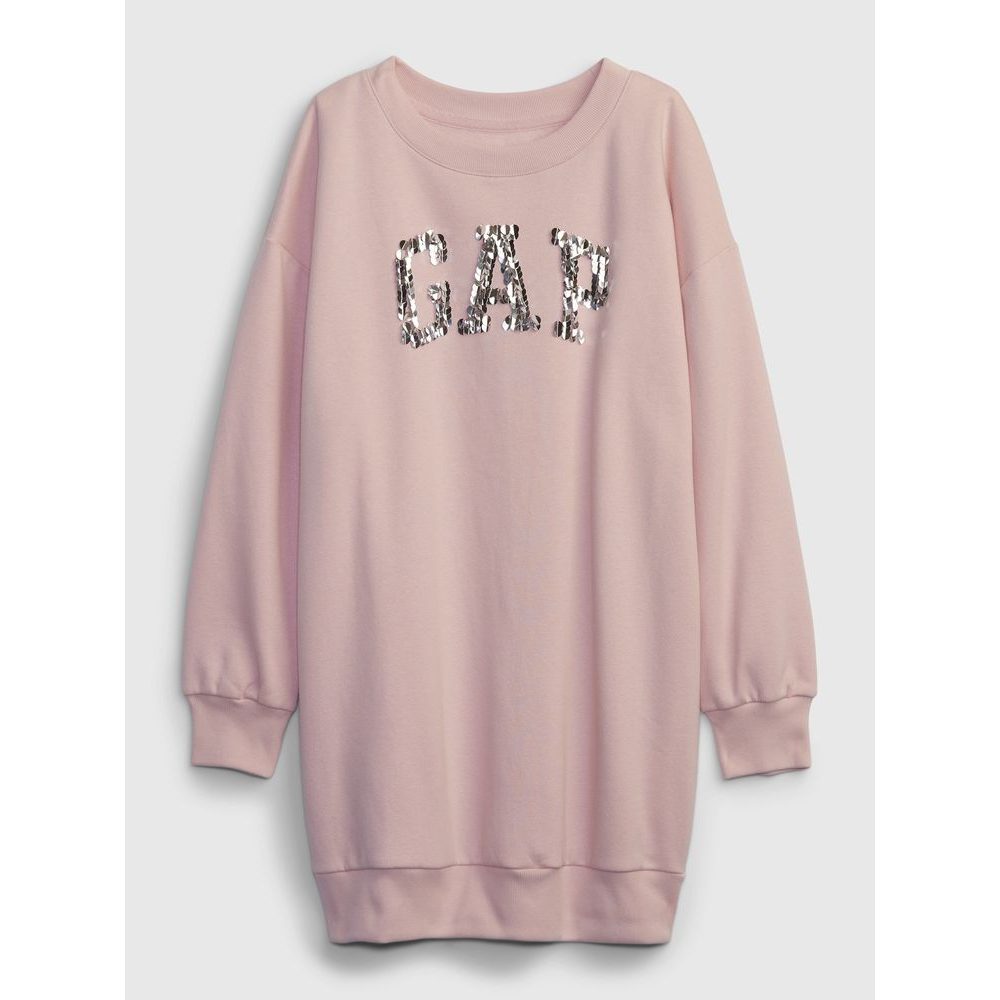 815182-00 Dětské mikinové šaty s logem, Růžová