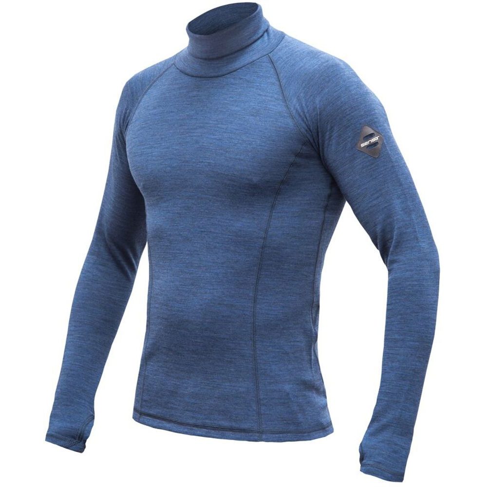 MERINO BOLD pánské triko dl.rukáv roll neck cool blue