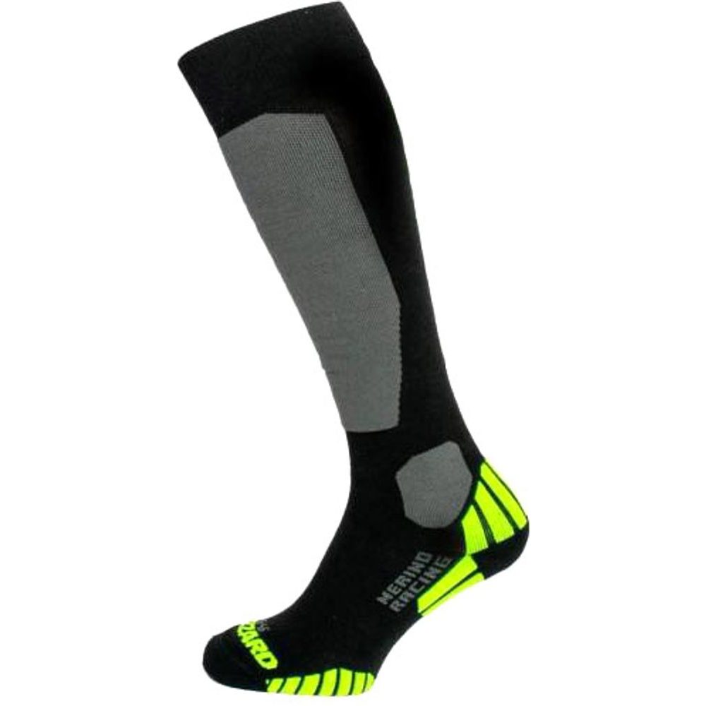 Merino Racing ski socks, black/yellow