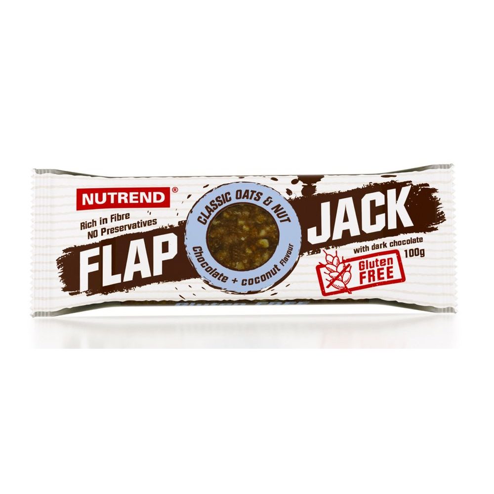 Flapjack, tyčinka, 100g čokoláda+kokos v hoř. čoko