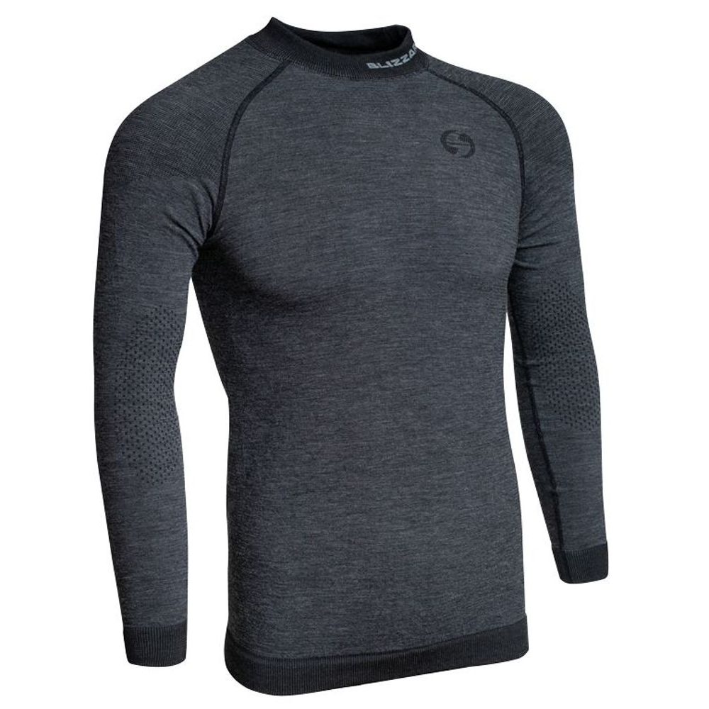 Mens long sleeve, merino wool, anthracite