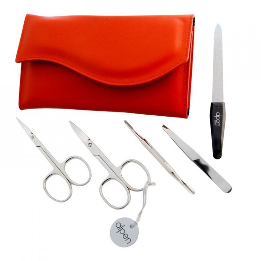 Nickel kožená na druk 5 ks červená