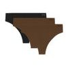 Ua Pure Stretch No Show Thong -Solid - 3pk HUE 625 W/BLACK