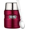 Food thermos with folding spoon and cup 470 ml raspberry
