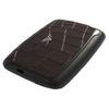 Card Case PEARL - leather Croco Brown