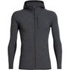 ICEBREAKER M Descender LS Zip Hood, JET HTHR/BLACK