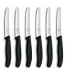 Swiss Classic, tomato and table knife, 6pcs, 11cm, wavy, black