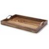 Dřevěný podnos s kovovými úchyty
