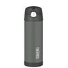 Baby thermos with straw 470 ml black