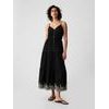 Bavlněné maxi šaty Černá