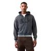 VintageSoft Oversized Logo Zip Hoodie šedá