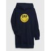 510483-01 Dětské mikinové šaty GAP & Smiley® Tmavě modrá