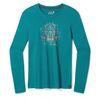 SMARTWOOL W FLORAL TUNDRA GRAPHIC LONG SLEEVE TEE, emerald green