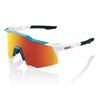 100% SPEEDCRAFT - Gloss Metallic Bora / Matte White - HiPER Red Multilayer Mirror Lens