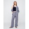 713381-04 Lněné kalhoty Wide-leg Modrá