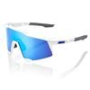 100% Speedcraft - Matte White - HiPER Blue Multilayer Mirror Lens