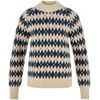 Övik Jacquard Knit W Light Beige-Dark Navy