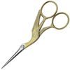Stork scissors, gold-plated