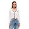 836177-00 Crop kardigan s logem Bílá