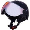 Double Visor ski helmet, black matt, orange lens, mirror