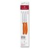Swiss Classic, tomato & table knife, 2pcs, 11cm, wavy, orange, box
