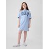 410062-00 Dětské šaty s logem oversize Modrá