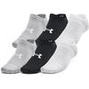 UA Essential No Show 6pk-BLK/GRY/WHT