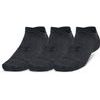 UNDER ARMOUR Essential No Show 3pk, Black / Black / Black