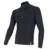 SENSOR MERINO DF men's long shirt. sleeve zipper black