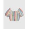 601092-02 Dětský lněný pruhovaný top Barevná