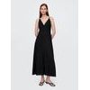 777456-01 Lněné maxi šaty Černá