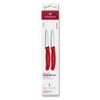 Swiss Classic, paring knife set, 2pcs, 8cm,straight/wavy,red,box