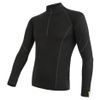 SENSOR MERINO ACTIVE men's long sleeve T-shirt stand-up zipper black