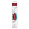 Swiss Classic, paring knife set, 3pcs, straight/wavy, green/red/black, box