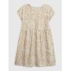 801377-07 Dětské vzorované šaty Béžová