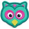 Velcro badge Owl - turquoise