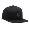 Fox Head Snapback Hat, Black/Charcoal