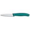 Swiss Classic, paring knife, 8cm, wavy, pointed tip, green