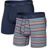 QUEST QUICK-DRY MESH BOXER BRIEF FLY 2PK harvest stripe/maritime