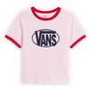 W CENTER CHEST RINGER TEE PASTEL PINK