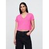 778373-01 Lněné crop tričko Růžová