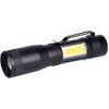 WL115 LED kovová svítilna, 150 +60lm, 3W + COB, AA, černá