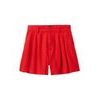 Lněné kraťasy Červená