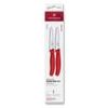 Swiss Classic, paring knife set, 2pcs, 10cm, straight/wavy, red, box