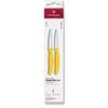 Swiss Classic, paring knife set, 2pcs, 8cm, straight/wavy, pointed tip, yellow, box