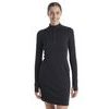 W Mer 260 Granary LS Half Zip Tee Dress, BLACK