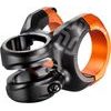 Plus 35 Stem | 40mm Length | 0 Rise | Black with Naranja Clamps